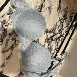 Victoria Secret Pushup Light Blue Lace Bra